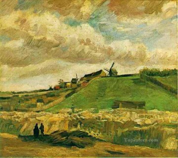  Hill Art - The Hill of Montmartre with Quarry Vincent van Gogh